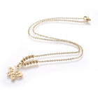 Stainless Steel Set Earrings Pendant Necklace Butterfly Gold 18" P864