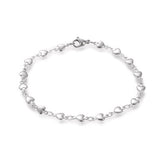 Stainless Steel Chain Bracelet Lobster Heart Silver 21.4cm(8-3/8 inches) Z116