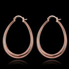 Rose Gold Latch Back Hoop Bali Earrings L126