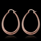 Rose Gold Latch Back Hoop Bali Earrings L126