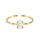 Opal Cuff Ring Environmental Brass Findings Gold Adjustable 17.5mm P388