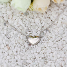 White Gold Plated Necklace Pendant Heart 20 Inches 1MM Lobster B82