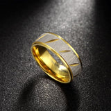 Stainless Steel Band Fashion Ring Yellow Gold Men's Unisex B459