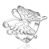 Sterling Silver Plated Fashion Ring Women Butterfly B369