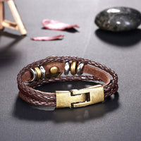 Leather Bracelet Handmade 8 Inches 16MM Hook L490