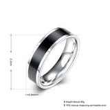 Stainless Steel Band Wedding Ring Black Men's Unisex B429