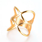 304 Stainless Steel Finger Rings Gold Size 7 17mm  A23