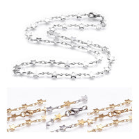 Stainless Steel Chain Necklaces Lobster Star Silver 17.7 inches 45cm Z646