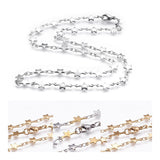 Stainless Steel Chain Necklaces Lobster Star Silver 17.7 inches 45cm Z646