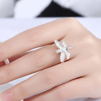 Sterling Silver Plated Fashion Ring Women Dragonfly B352