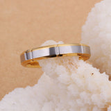 Stainless Steel Gold Two Tone Gold Band Ring Size 8 B96