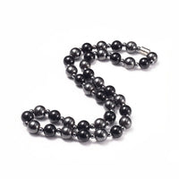 Necklace Stretch Bracelet Earrings Set Magnetic Hematite Natural Agate 20" P753