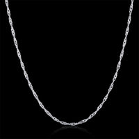 Platinum Plated Necklace Chain 20 Inches 1MM  Lobster Clasp B321