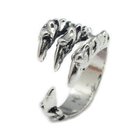 Alloy Cuff Finger Ring Eagle Claw Antique Silver 18mm Size 8 Adjustable P412