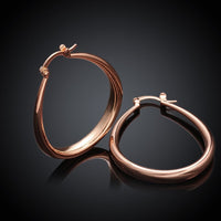 Rose Gold Latch Back Hoop Bali Earrings L126