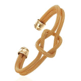 Gold Plated Bangle Cuff Adjustable Size 17.6MM No Clasp  L102-8