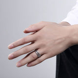 Stainless Steel Contemporary Ring Men's Unisex B422