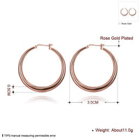 Rose Gold Latch Back Hoop Bali Earrings L124