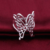 Sterling Silver Plated Fashion Ring Women Butterfly B369