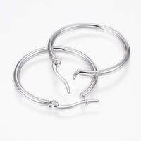 304 Stainless Steel Hoop Earrings Stainless Steel 51x49x2mm pin 1x0.8mm P356