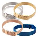 304 Stainless Steel Watch Band Belt Fit Slide Charms Blue Plated 8.5" 10mm A150