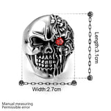 Stainless Steel Gothic Biker Tribal Ring Black Red Men's Unisex Skull Eye B222