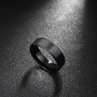 Stainless Steel Band Wedding Ring Black Men's Unisex B427