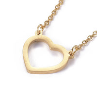 Stainless Steel Pendant Necklaces Lobster Heart Gold 18.30inches 46.5cm Z493