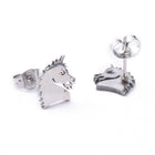 Stainless Steel Set Pendant Necklace Earrings Lobster Horse Head Silver 17" A462
