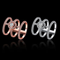 Rose Gold Platinum Plated Fashion Ring AAA Zirconia Women knuckle B305