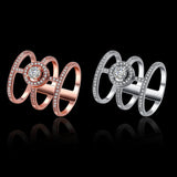 Rose Gold Platinum Plated Fashion Ring AAA Zirconia Women knuckle B305