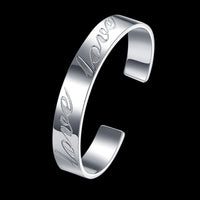 Sterling Silver Plated Bracelet Adjustable 10MM No Clasp L177