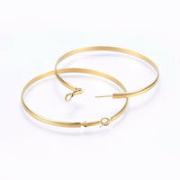 304 Stainless Steel Hoop Earrings Ring Gold 1.2" To 3" Pin 0.8mm  P622