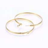 304 Stainless Steel Hoop Earrings Ring Gold 1.2" To 3" Pin 0.8mm  P622