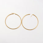 Ring 304 Stainless Steel Hoop Earrings Gold 65x2mm Pin 1x0.7mm P345