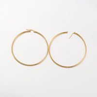 Ring 304 Stainless Steel Hoop Earrings Gold 65x2mm Pin 1x0.7mm P345