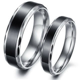 Men's Unisex Stainless Steel Ring Plain Black L42