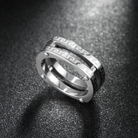 Stainless Steel Contemporary Ring Men's Unisex B422