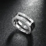 Stainless Steel Contemporary Ring Men's Unisex B422