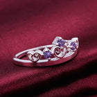 Sterling Silver Plated  Purple Zirconia Crown Ring Size 8 B22