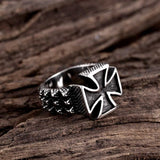 Stainless Steel Antique Gothic Biker Tribal Ring Black Men's Unisex B226