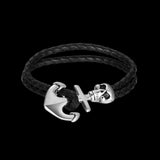 Stainless Steel Leather Bracelet 8 Inches 9MM Hook Clasp L386