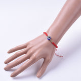 Nylon Thread Braided Bead Bracelet Evil Eye Resin Beads Gold Red Adjustable P235