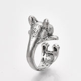 Cuff Ring English Bulldog Dog Pug Antique Silver Size 4 Adjustable 15mm P455