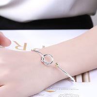 Sterling Silver Plated Bracelet Adjustable 2MM HookL191