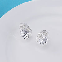 Sterling Silver Plated Earrings Stud AAA Zirconia Push Back Clasp L696