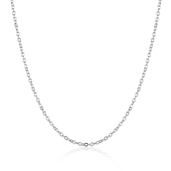 Platinum Plated Necklace Chain 19 Inches 1MM Lobster Clasp  B326