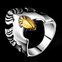 Stainless Steel Gothic Biker Tribal Ring Black Yellow Men's Unisex Eagle B204