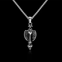 Stainless Steel Necklace Men's Pendant Cross Biker Gothic Lobster Clasp B212