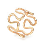304 Stainless Steel Wide Band Rings Hollow Gold Size 6~9 16~19mm Z693